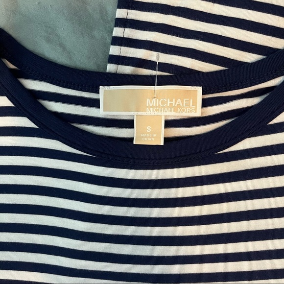 -SOLD- NWOT Micheal Kors Navy Striped Maxi Dress - Picture 9 of 13